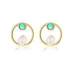 Boucles d'oreilles créoles en perles d'eau douce PE1034