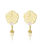 Boucles d'oreilles en perles d'eau douce en filigrane floral PE1005