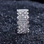 Bague ouverte en pierre à plusieurs rangées de dentelle 5705