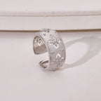 Bague florale trèfles soyeux CZ 5719