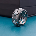 Bague florale trèfles soyeux CZ 5719