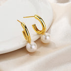Boucles d'oreilles créoles perles d'eau douce PE1004