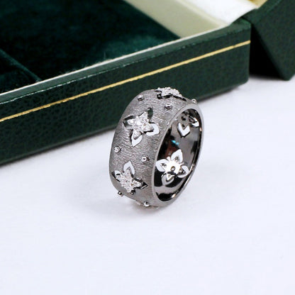 Bague florale trèfles soyeux CZ 5571