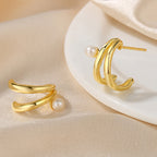 Boucles d'oreilles créoles en perles d'eau douce PE1028