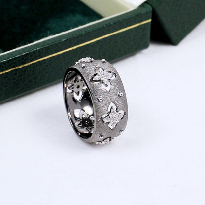 Bague florale trèfles soyeux CZ 5571