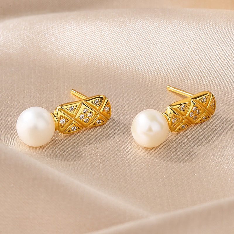 Boucles d'oreilles longue barre poire d'eau douce PE1024