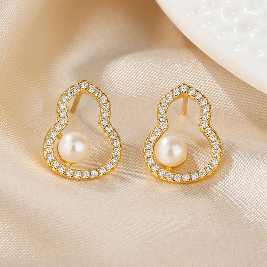 Boucles d'oreilles Gourde en Perles d'Eau Douce PE1016