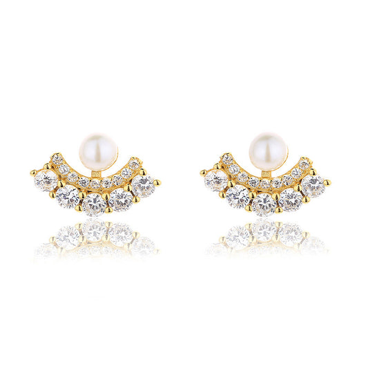 Boucles d'oreilles éventail en perles d'eau douce PE1053