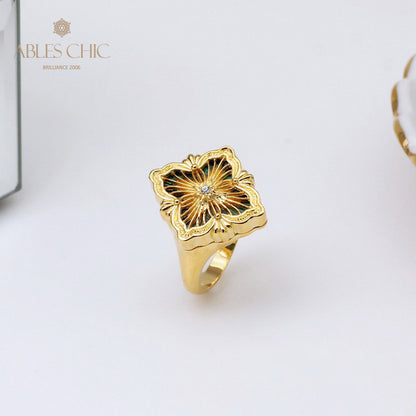 Bague Trèfle à Fretwork Dense 5360
